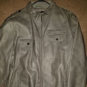 Grey leather jacket